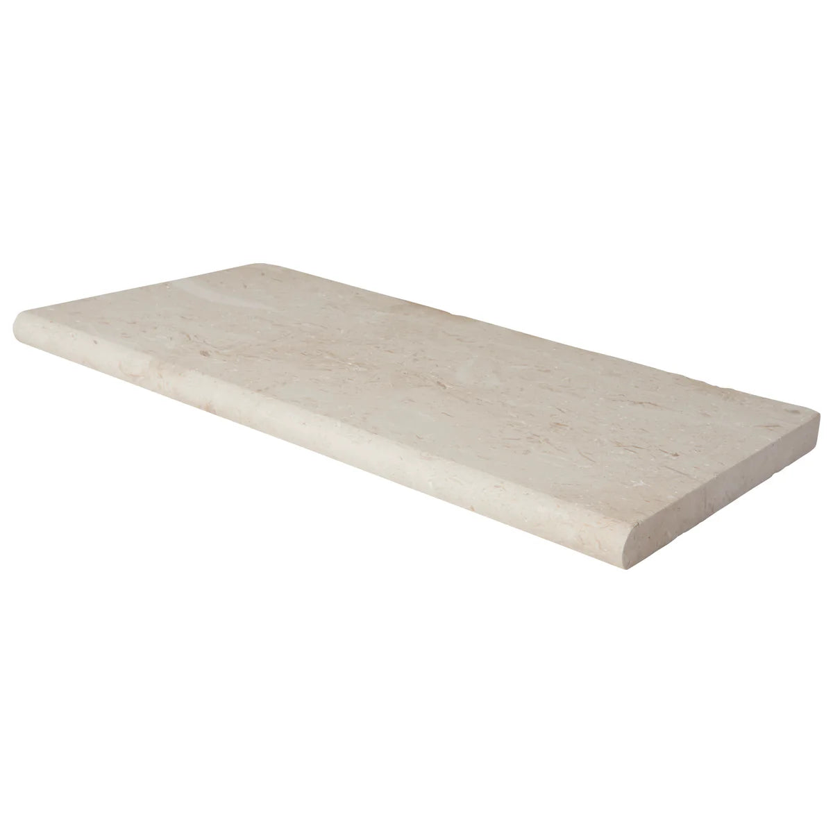 Mayra White 12"x24" Tumbled Limestone Pool Coping, 3 cm Thick