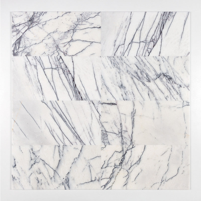Lilac White 12x24 Premium Deep Vein Violet Marble Tile