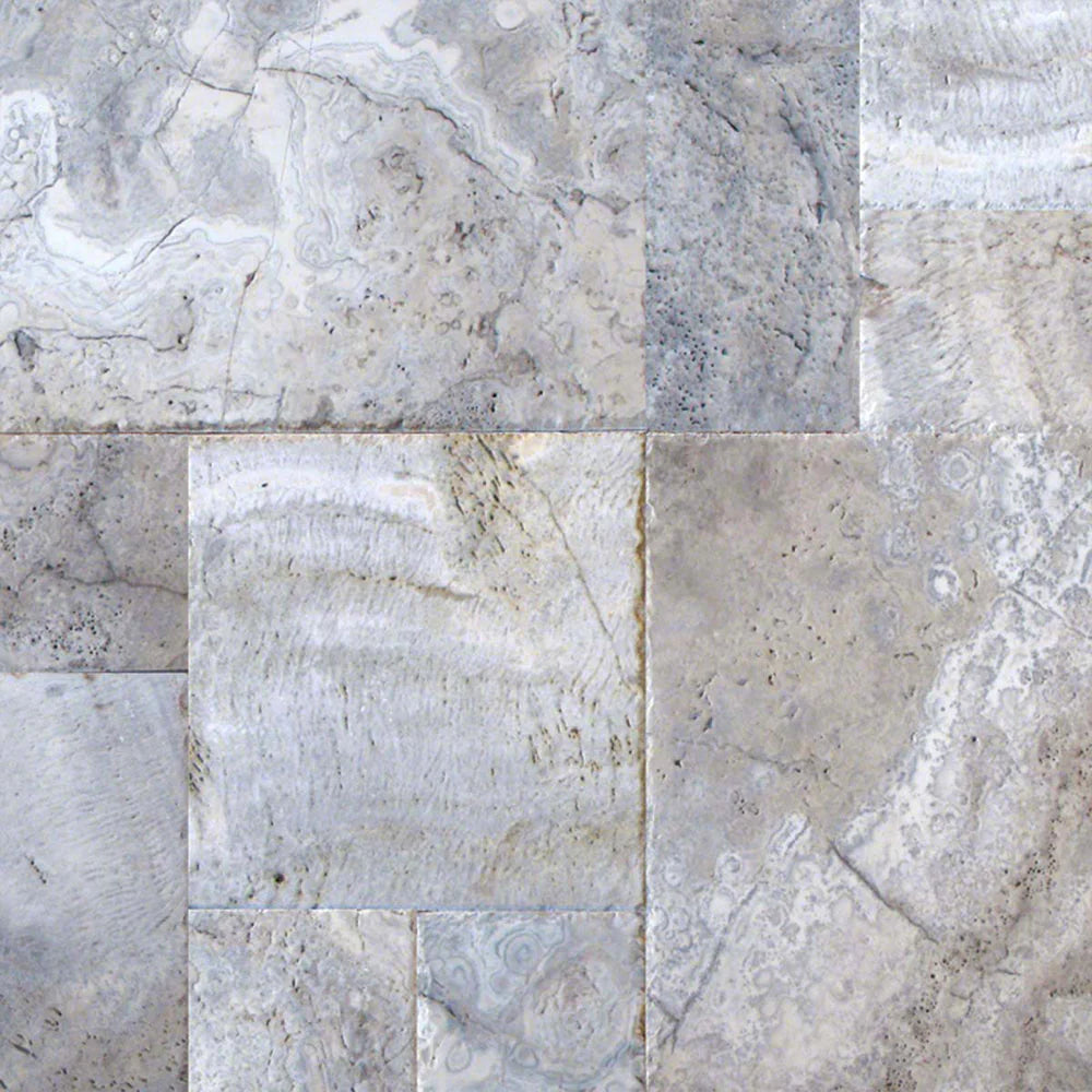 Silver Travertine Versailles Pattern