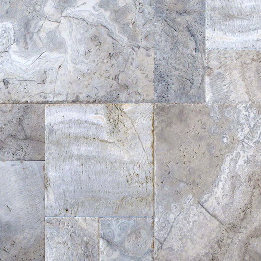 Silver Travertine Versailles Pattern