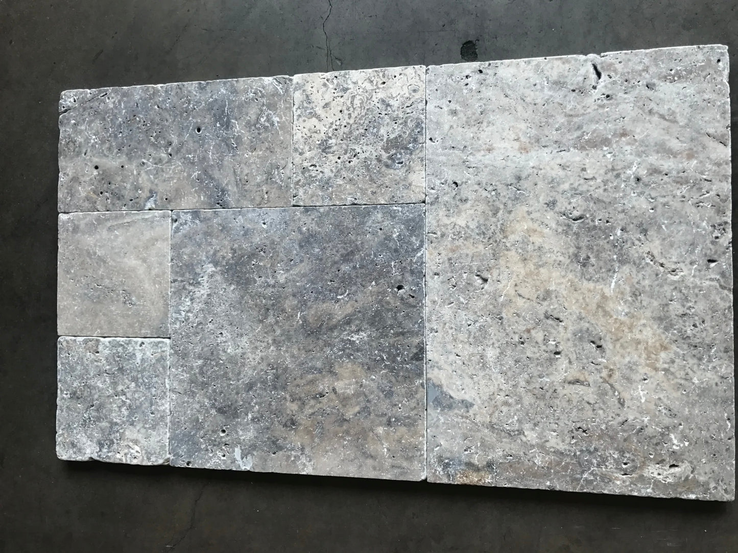 Silver Travertine Versailles Pattern (Tumbled)
