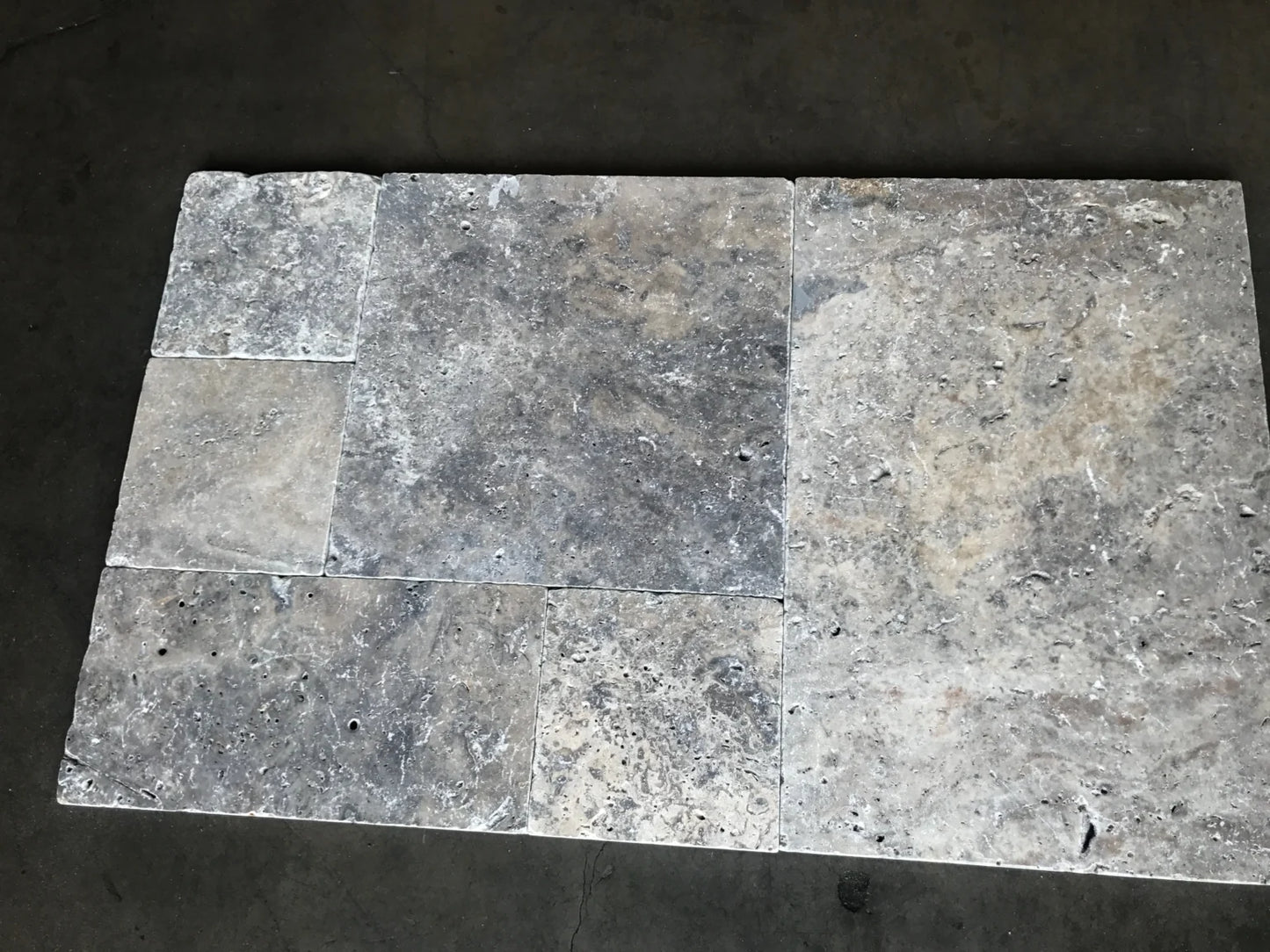Silver Travertine Versailles Pattern (Tumbled)