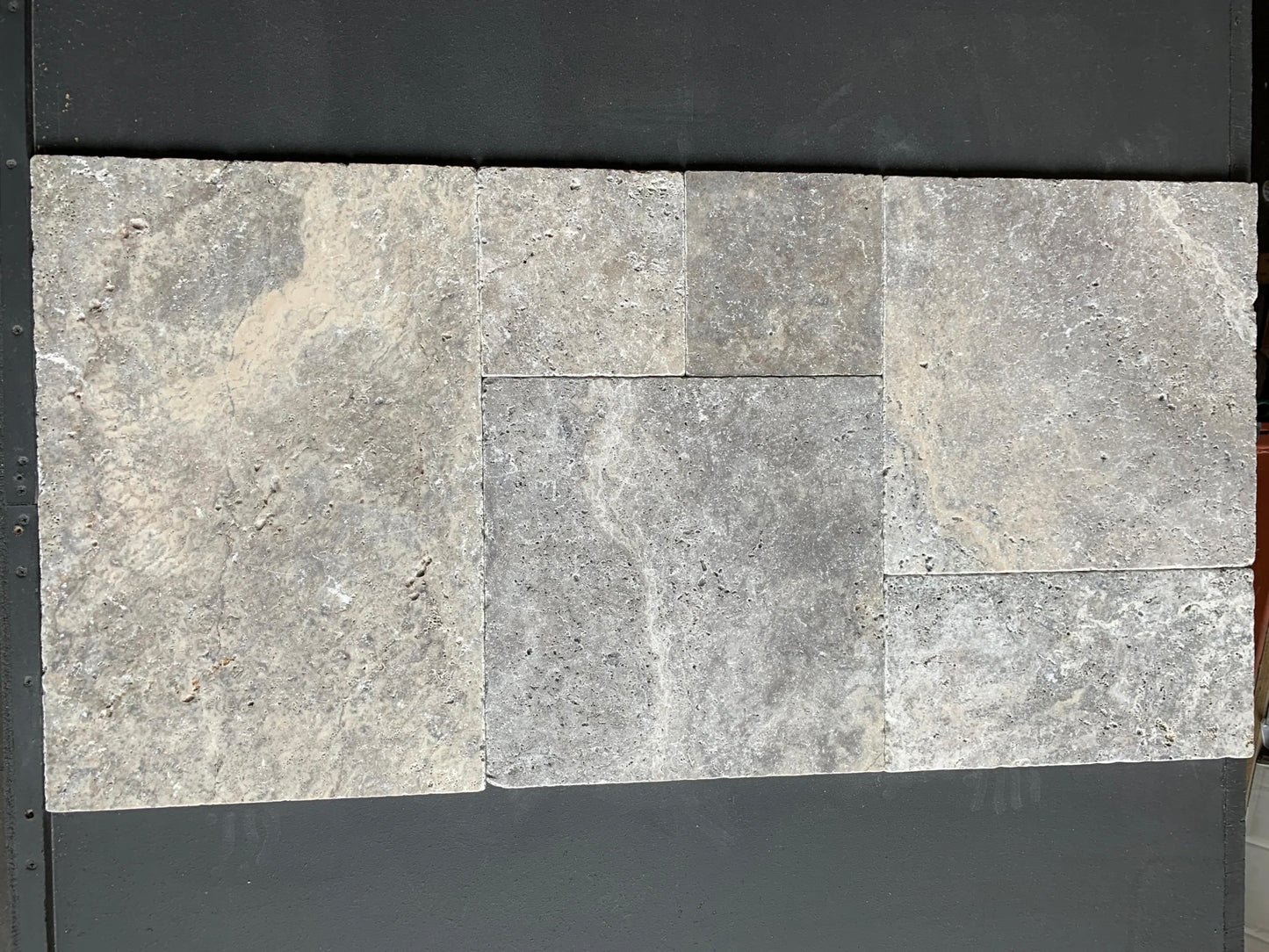 Silver Travertine Versailles Pattern (Tumbled)