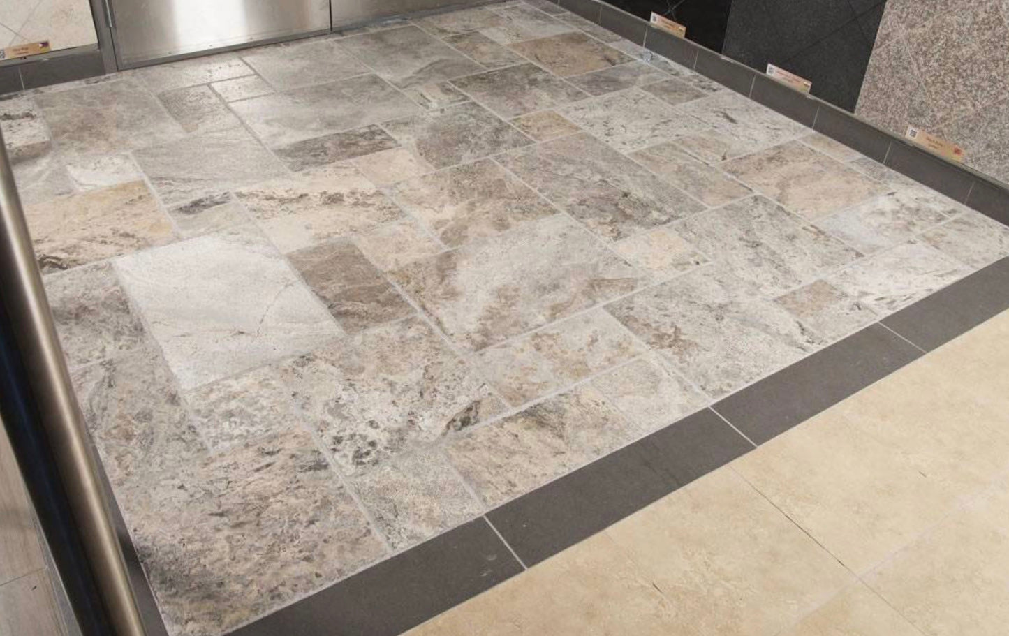 Silver Travertine 12x12 Honed & Filled