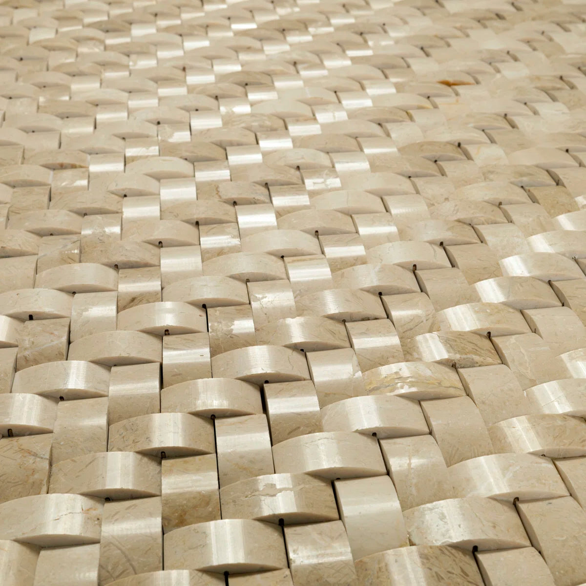 MSI Crema Arched Herringbone 12 x 14 Polished Marble Wall Tile