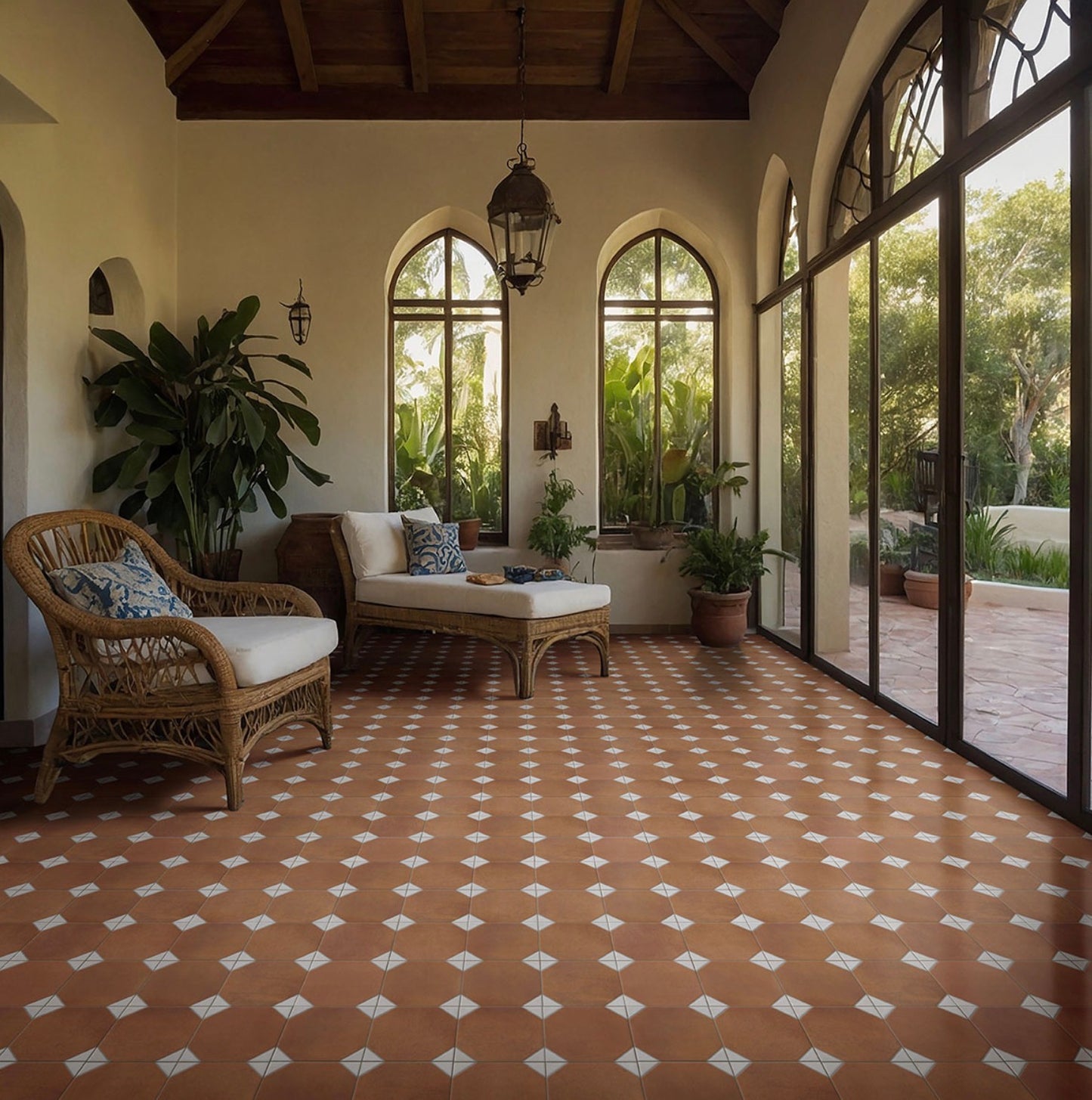 Via Bianchi Cotto 13" x 13" Matte Porcelain Floor and Wall Tile