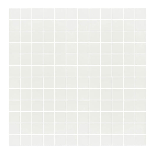 Fujiwa White Unglazed 1" x 1" Dot Mounted Porcelain Pool Tile