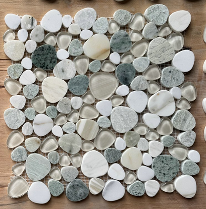 Peach Spring 12" x 12" Premium Marble Mosaic — product image 2