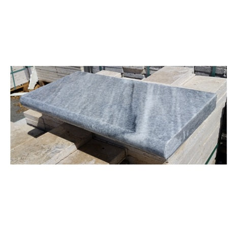 Atlantic Blue 16 In. X 24 In. Tumbled Marble Pool Coping