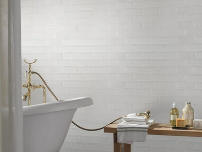 Whisper White 2" x 6" Glossy Beveled Ceramic Subway Tile — product image 3