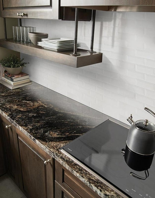 Whisper White 2" x 6" Glossy Beveled Ceramic Subway Tile