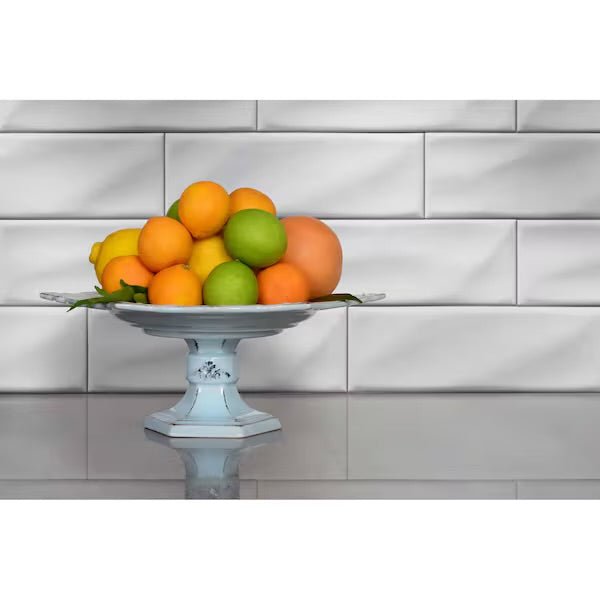 Divine Whisper White 4" x 12" Handcrafted-Style Glazed Ceramic Subway Tile