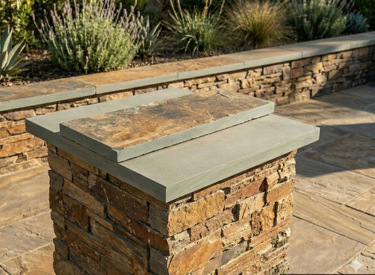 California Gold Series: 8" x 24" Natural Slate Wall Cap