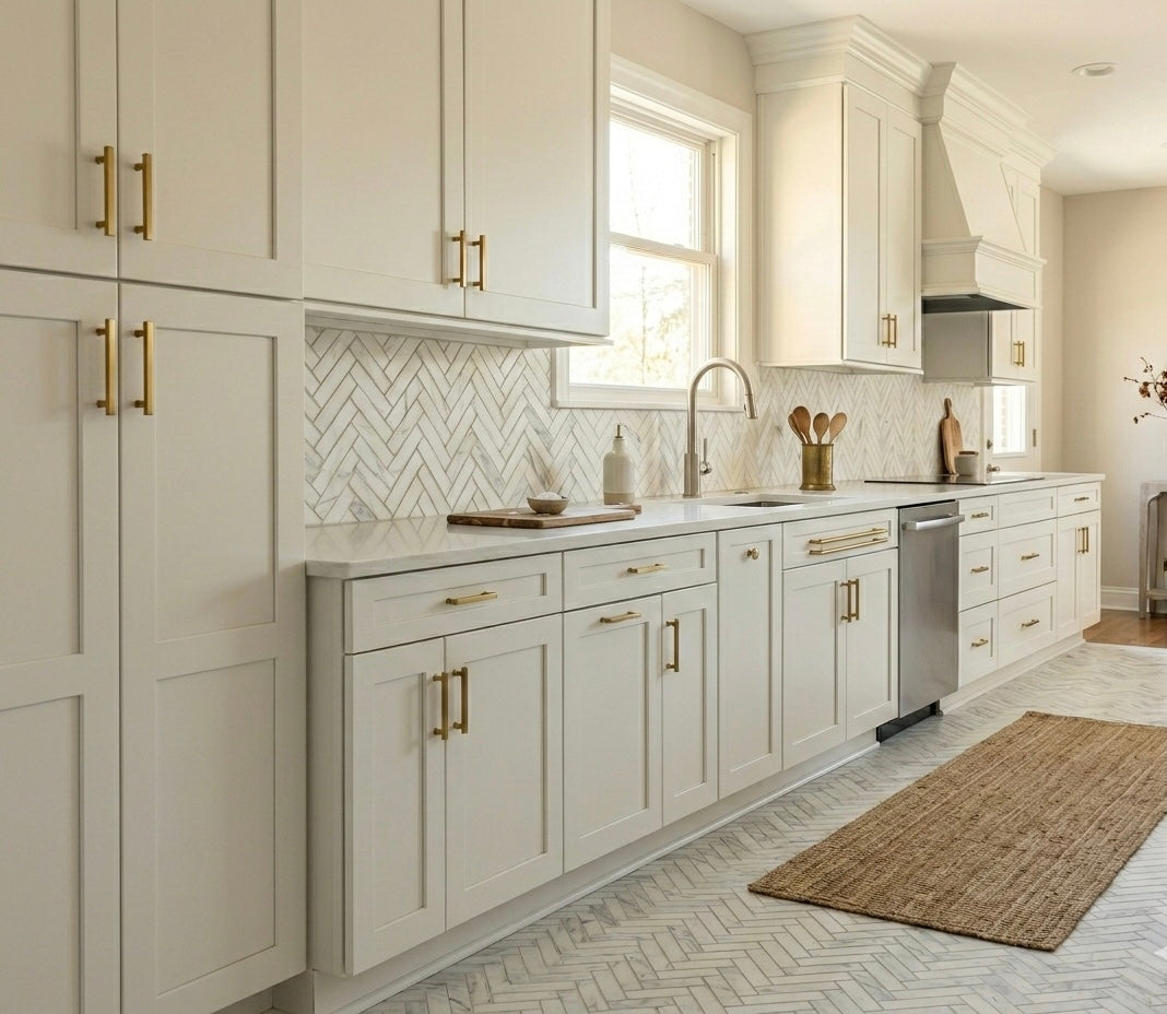 1x3 Tuscan Calacatta Marble Herringbone Mosaic Tile