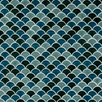 13 x 10 Azul Scallop Glossy Porcelain 8mm — product image 3