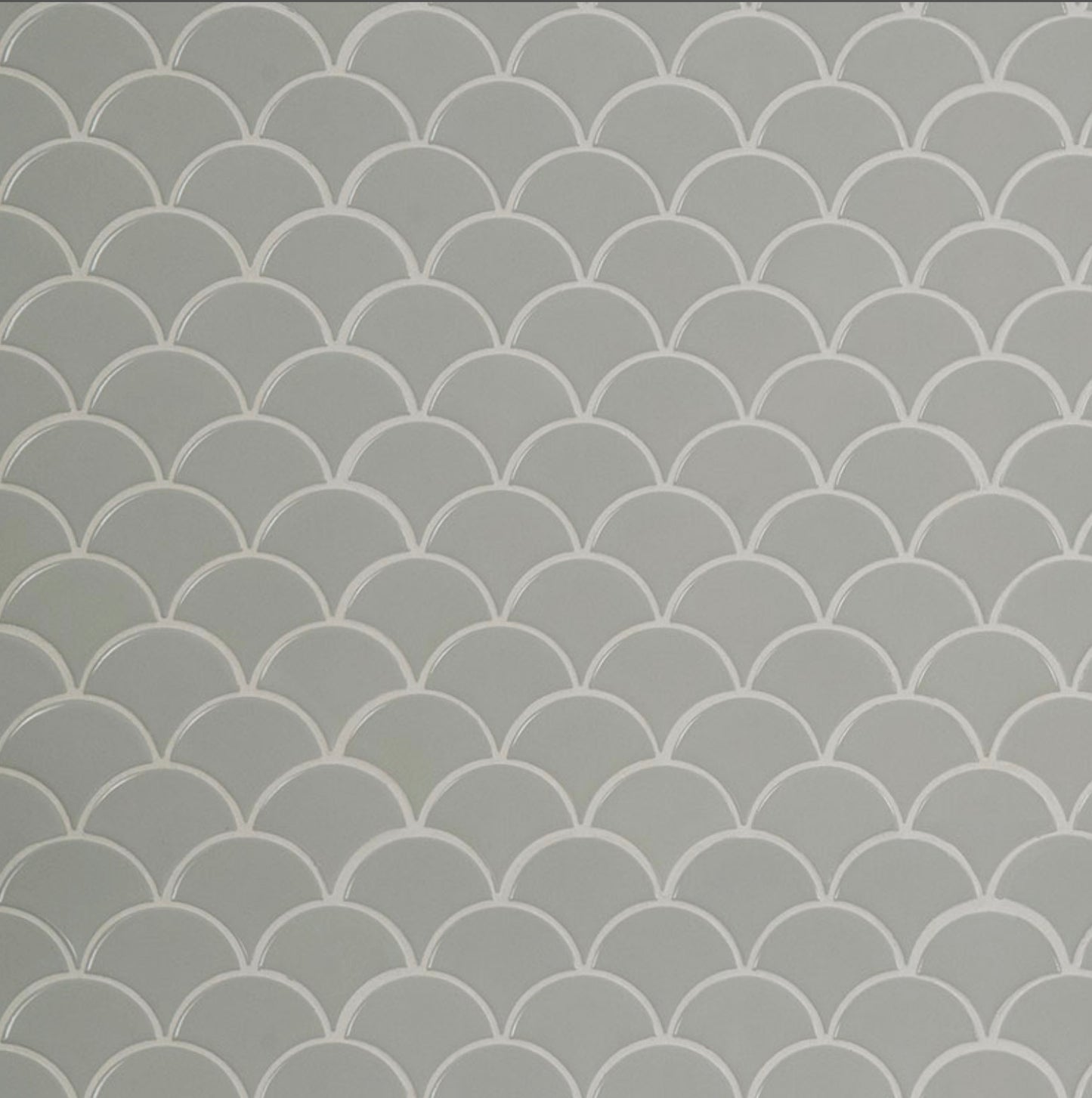 13 x 10 Gray Scallop Glossy Porcelain Tile 6mm