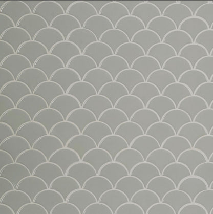 13 x 10 Gray Scallop Glossy Porcelain Tile 6mm — product image 2