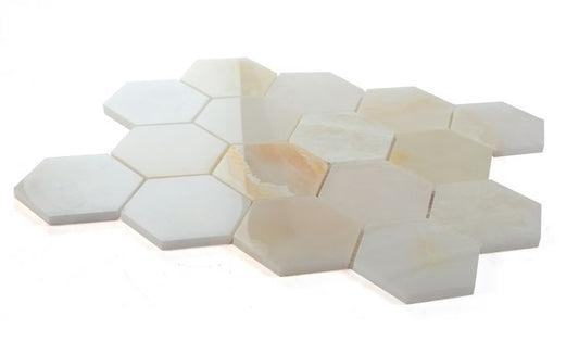 3” Vanilla Onyx Hexagon Polished