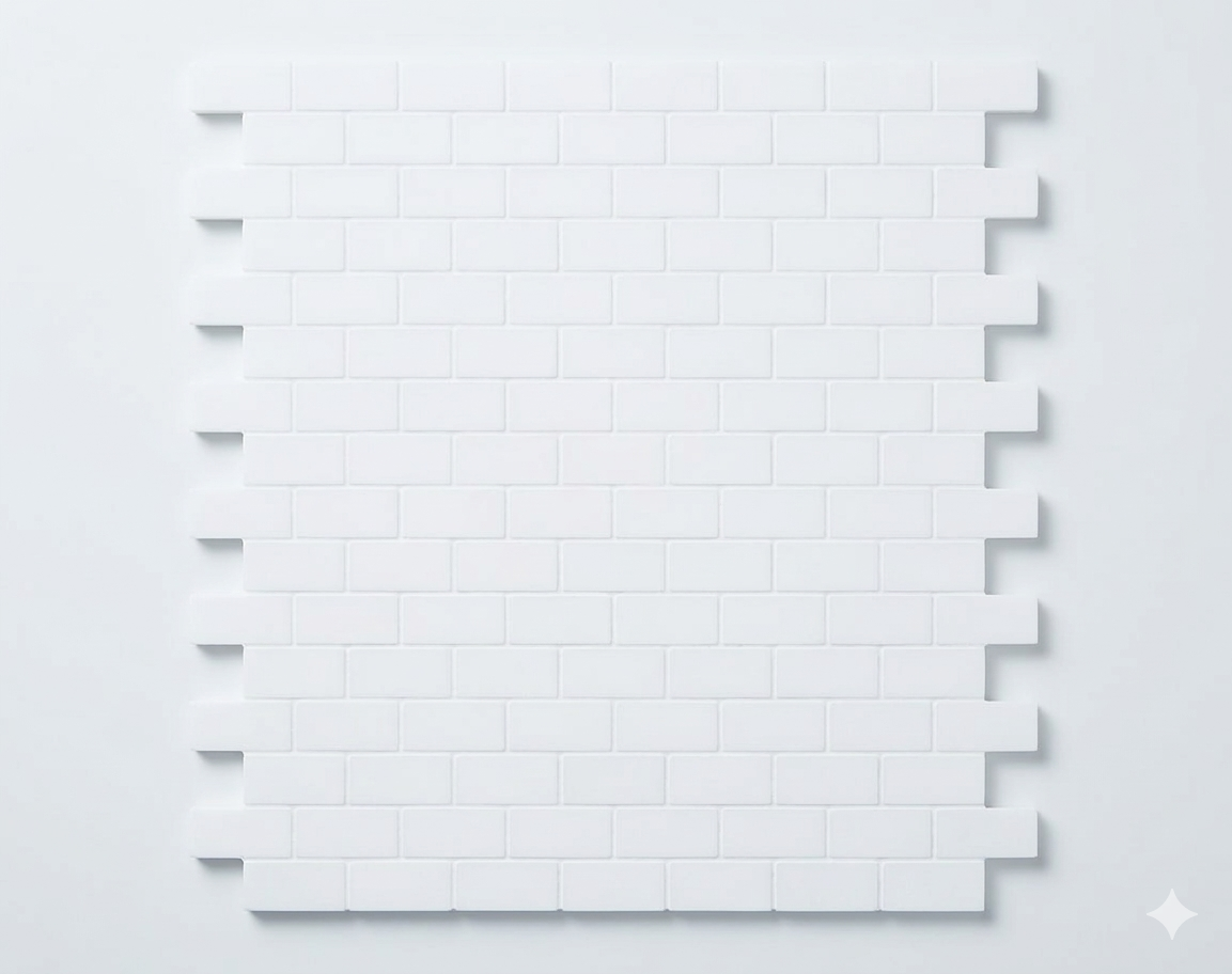 1x2 Thassos White Marble Brick Mosaic Tile