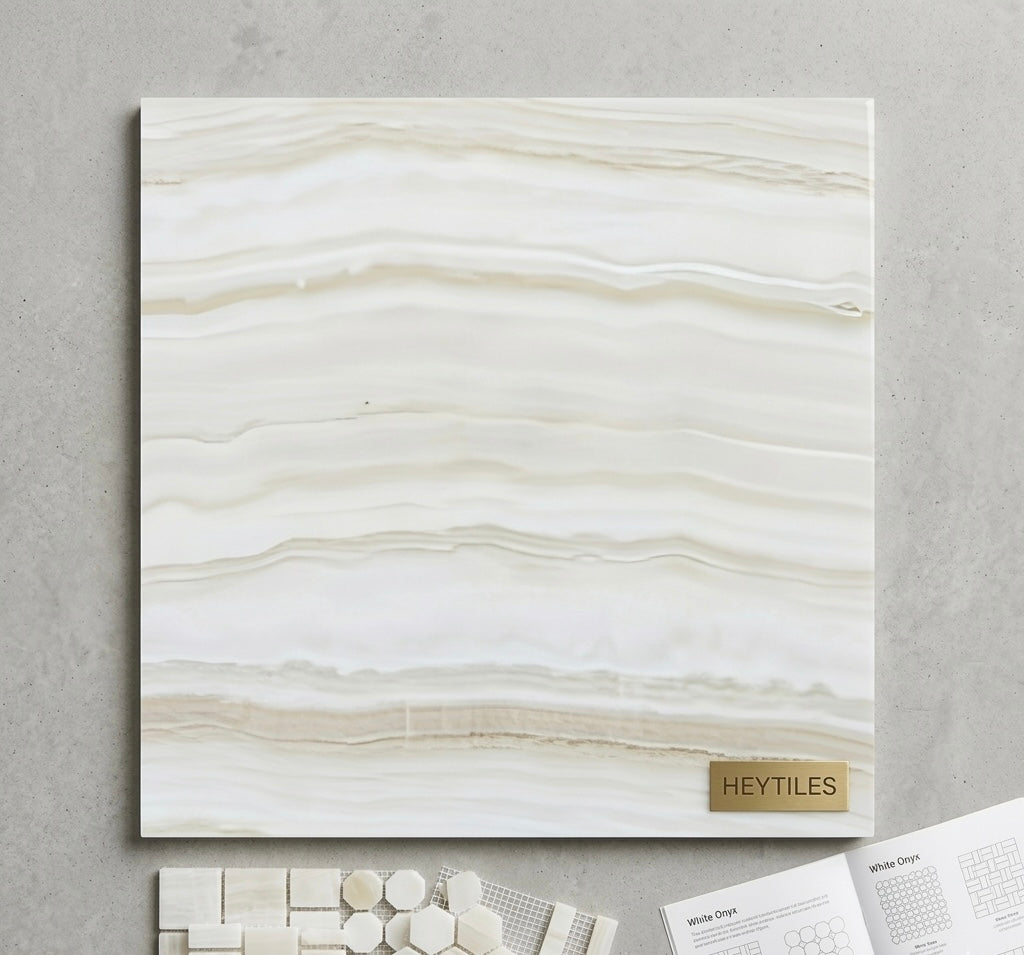 12x12 Vanilla Onyx Striato Polished Tile