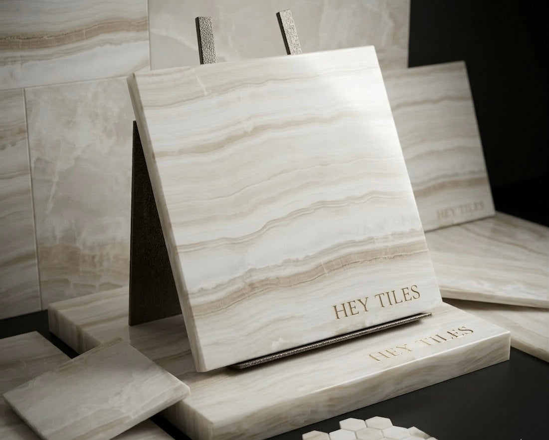 12x12 Vanilla Onyx Striato Polished Tile