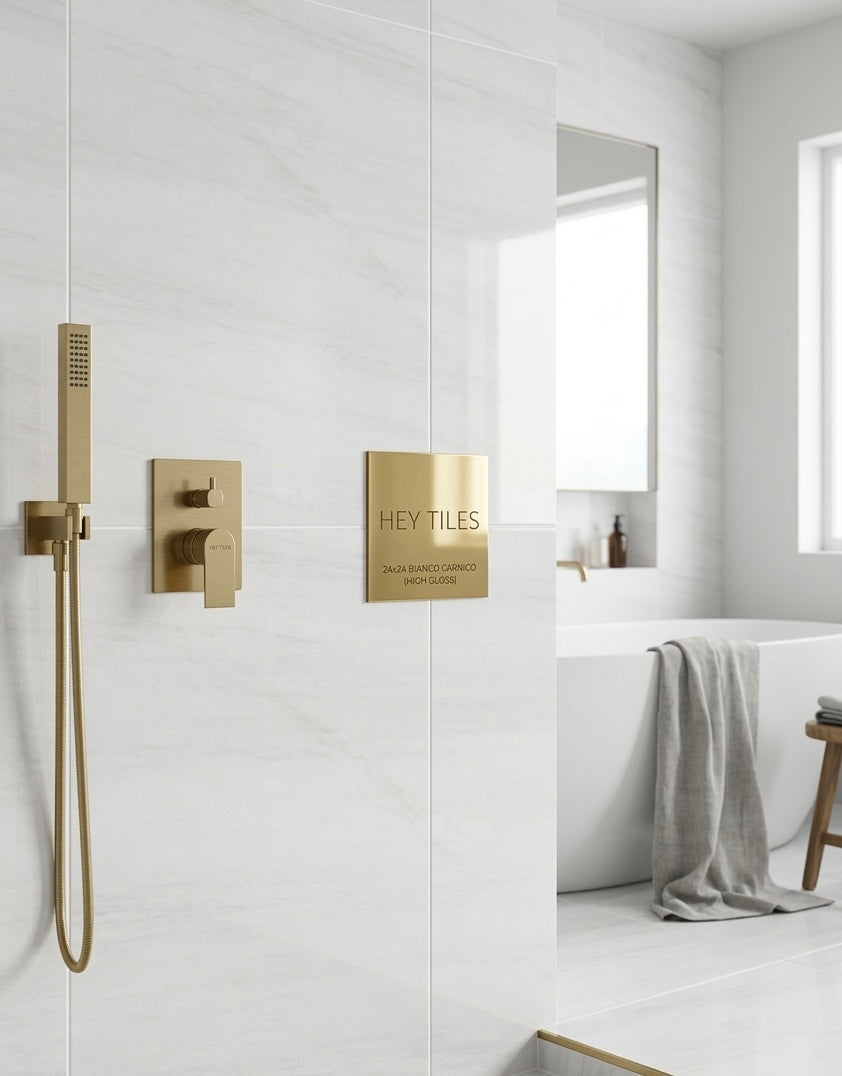 24x24 Bianco Dolomite Marble Tile