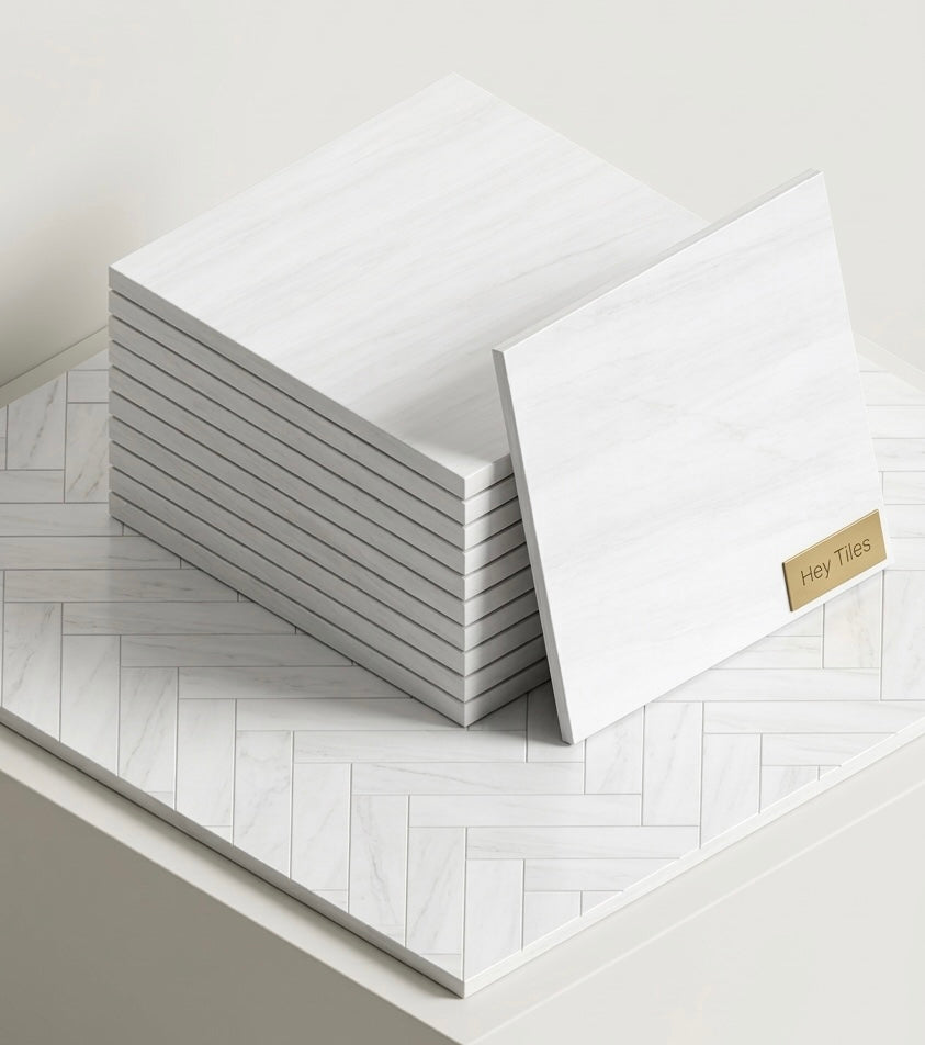 24x24 Bianco Dolomite Marble Tile