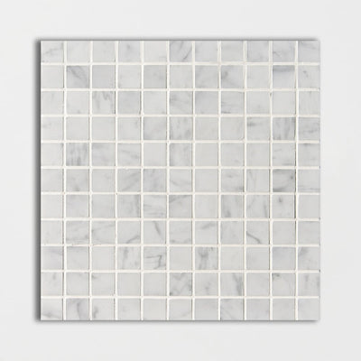 Carrara White 1x1 Marble Mosaic Tile Marble Bedrosians Tile   