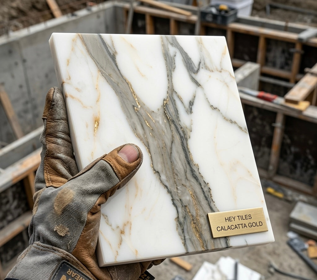 12x12 Calacatta Gold , Italian Marble, 3/8