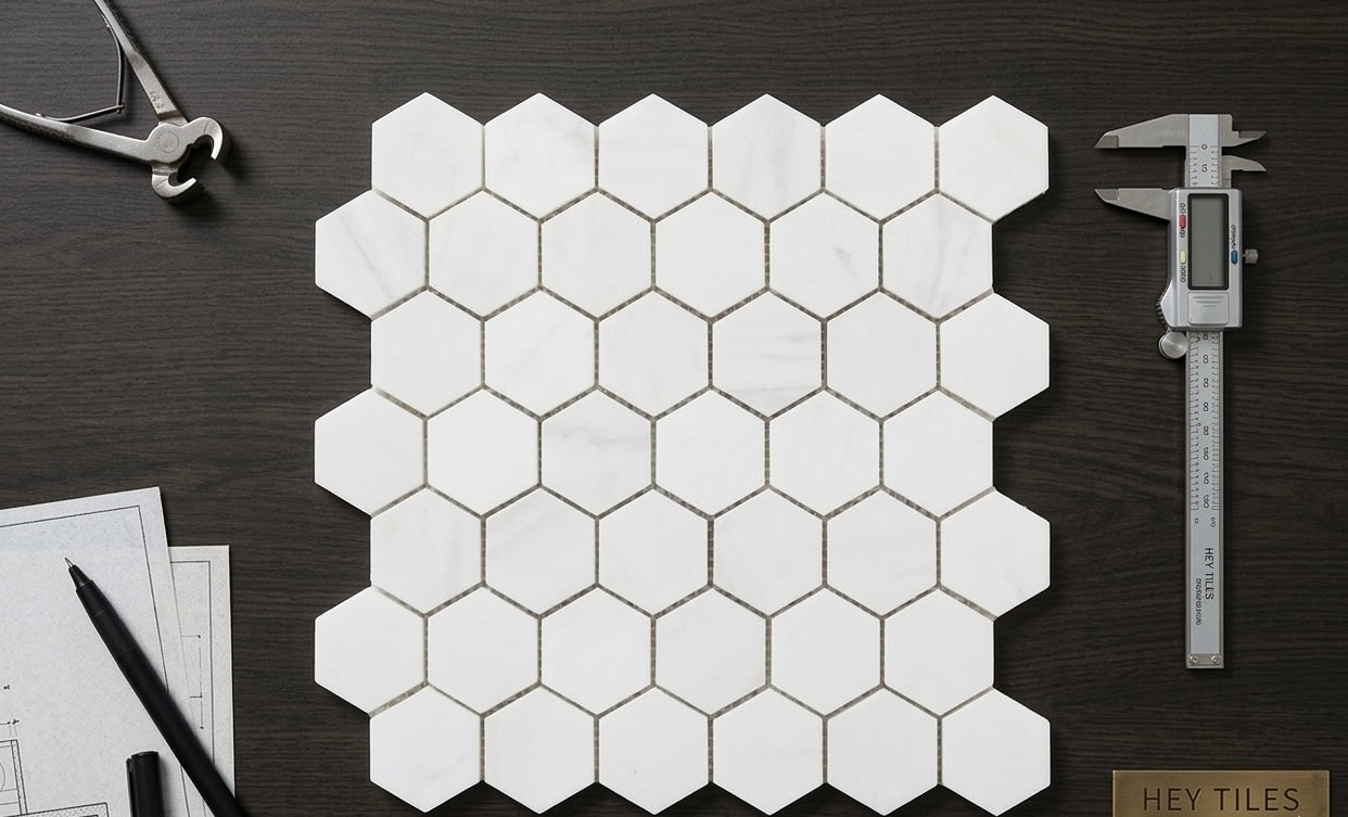2” Bianco Dolomite Hexagon Mosaic