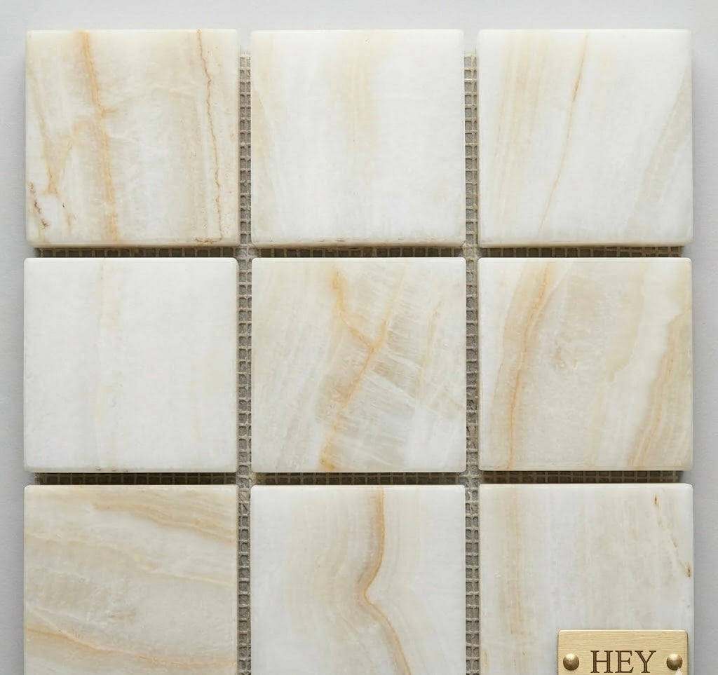 2x2 Vanilla Onyx Striato Mosaic Tile Polished