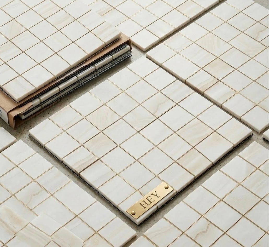 2x2 Vanilla Onyx Striato Mosaic Tile Polished