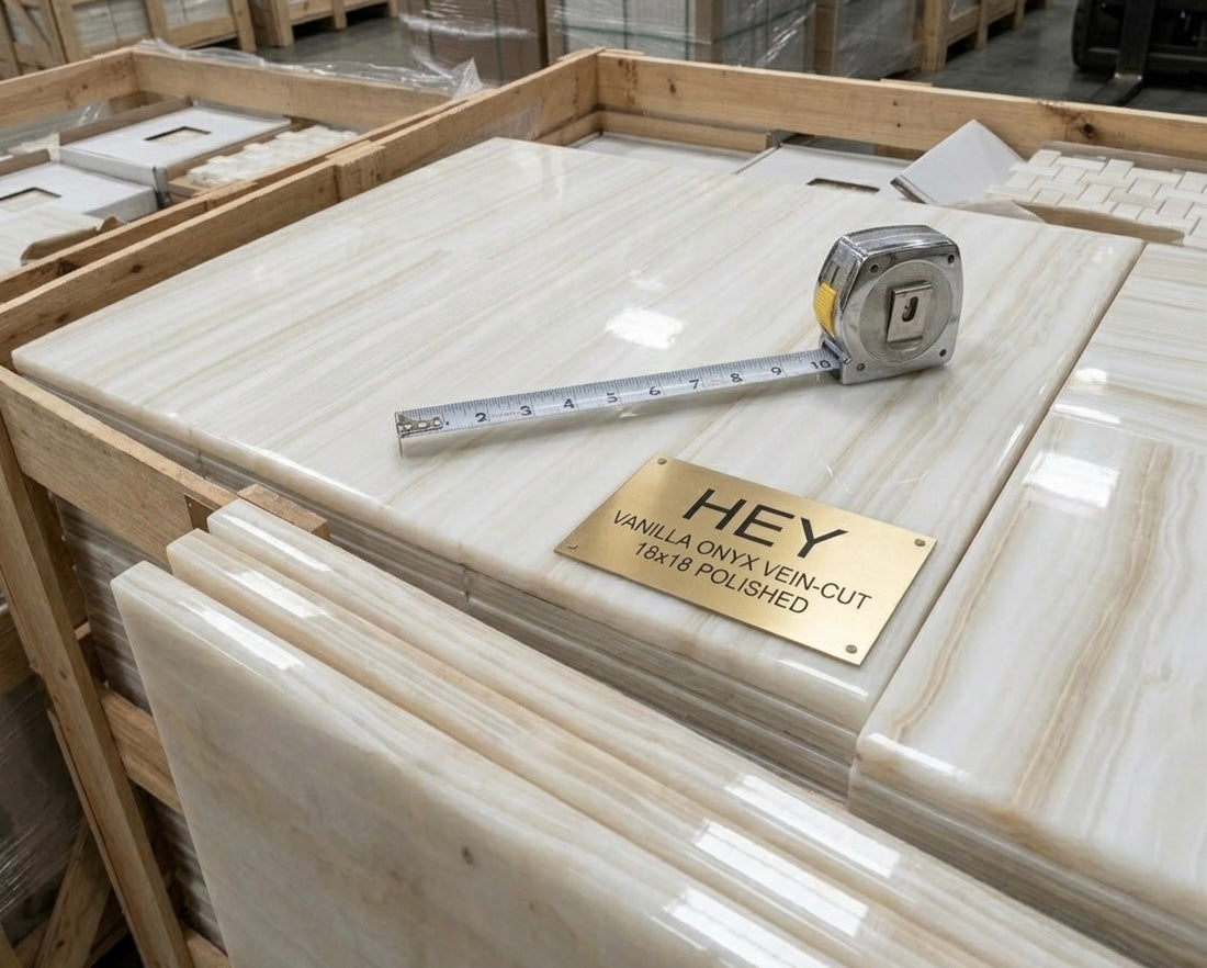 18x18 Vanilla Onyx Striato Polished Tile