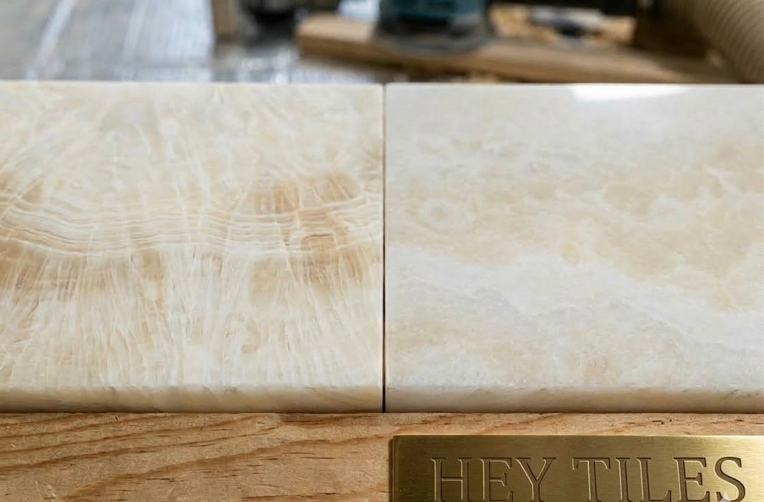 12X12 Vanilla Onyx Cross-Cut Polished Tile