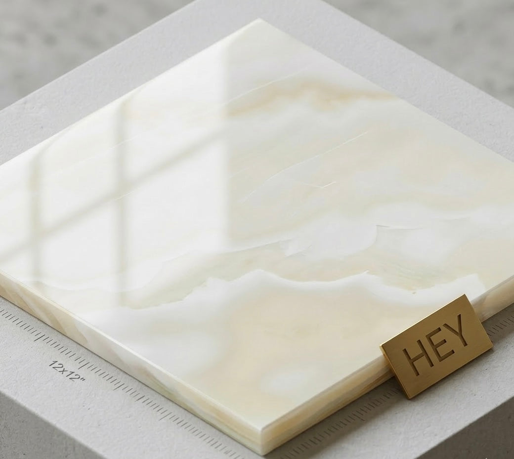 12X12 Vanilla Onyx Cross-Cut Polished Tile