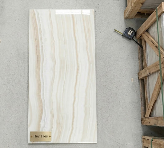 12x24 Vanilla Onyx Vein-Cut Polished Tile