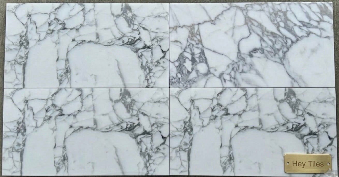 12x24 x 3/8  Arabescato Deluxe Italian Marble Tile