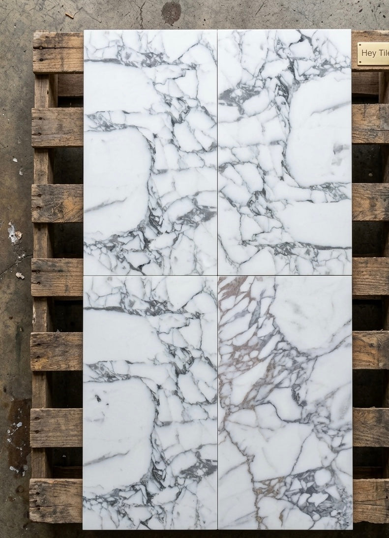 12x24 x 3/8  Arabescato Deluxe Italian Marble Tile