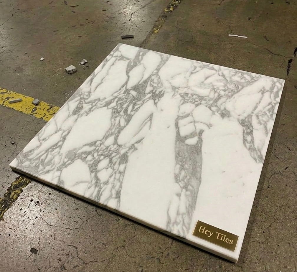 12x12, 3/8 Arabescato Deluxe Italian Marble Tile