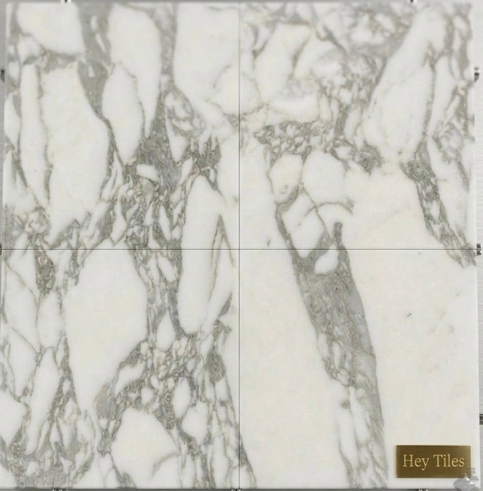 12x12, 3/8 Arabescato Deluxe Italian Marble Tile