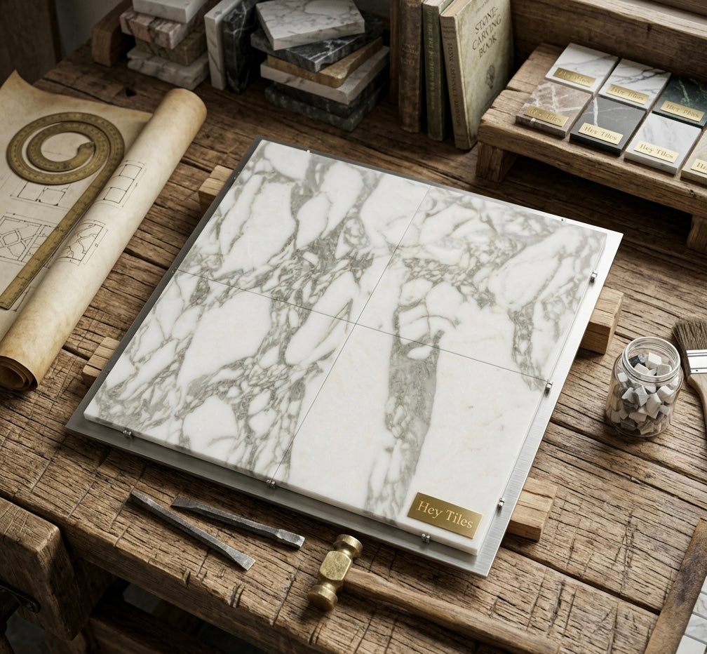 12x12, 3/8 Arabescato Deluxe Italian Marble Tile