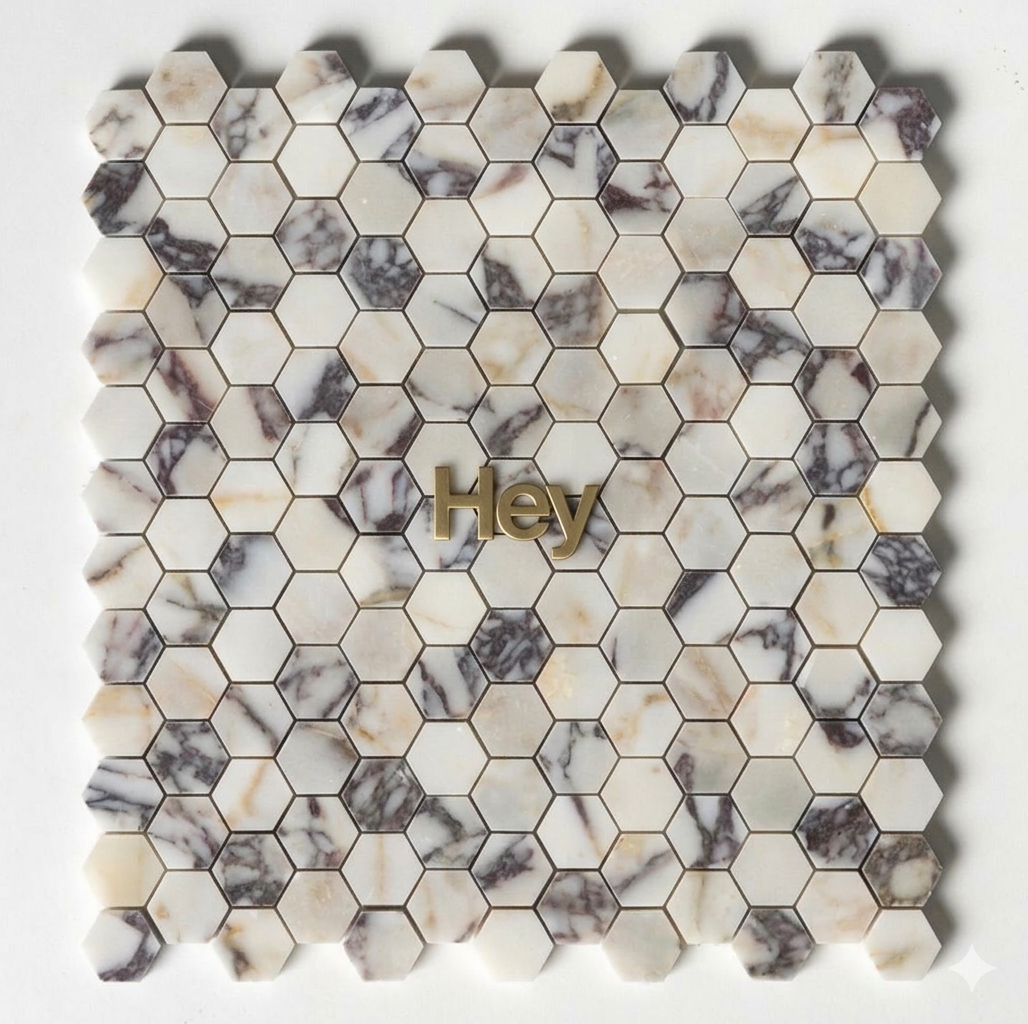 1” Calacatta Violet Purple Hexagon Marble Tile  ( Made-to-Order )