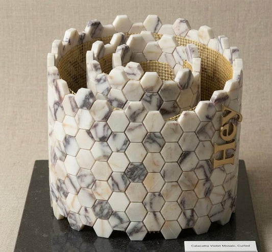 1” Calacatta Violet Purple Hexagon Marble Tile  ( Made-to-Order )