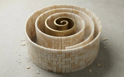Vanilla White Onyx Basketweave Mosaic Onyx Dots Polished — product image 4