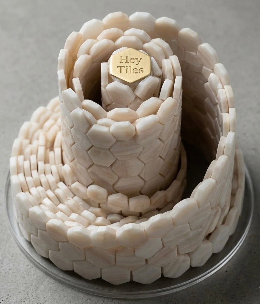 White Onyx 2" Hexagon Polished