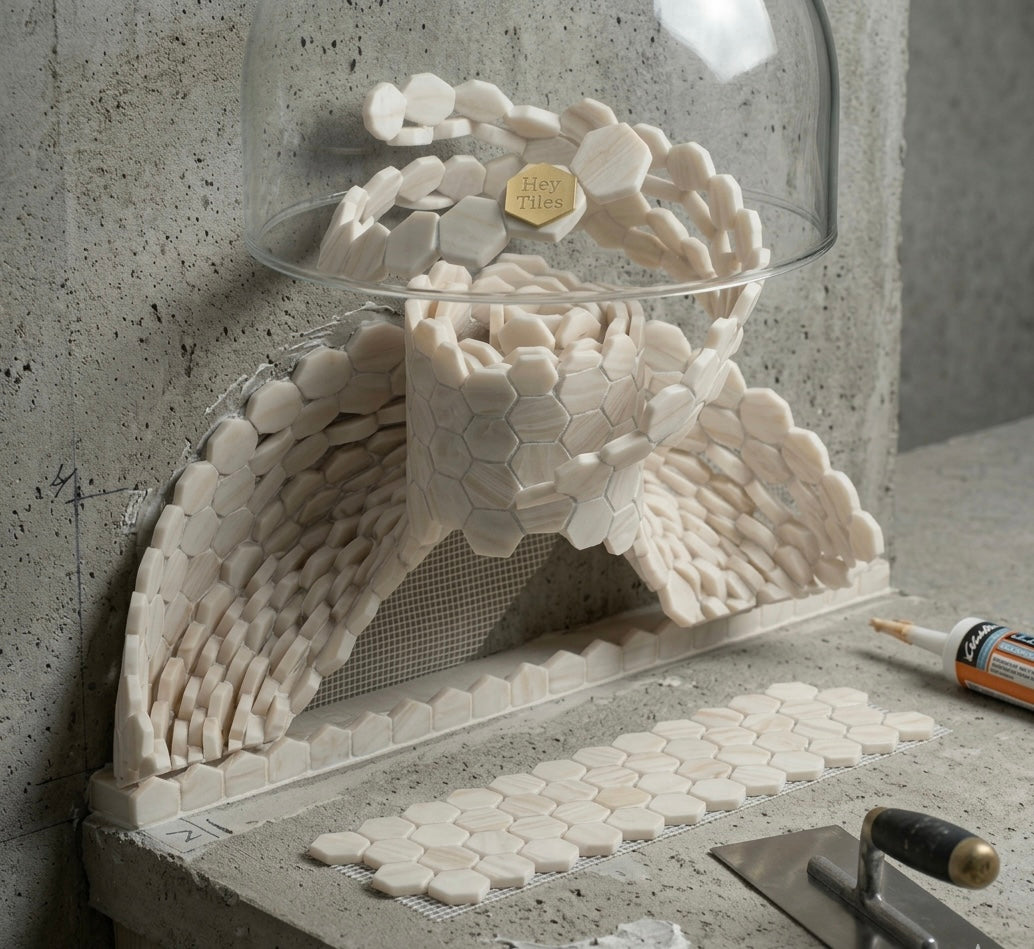 White Onyx 2" Hexagon Polished