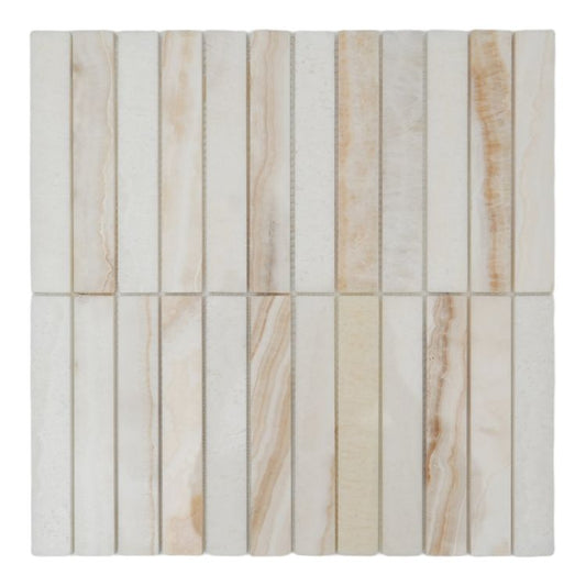Vanilla Onyx KitKat Mosaic Tile 11.75 x 11.75