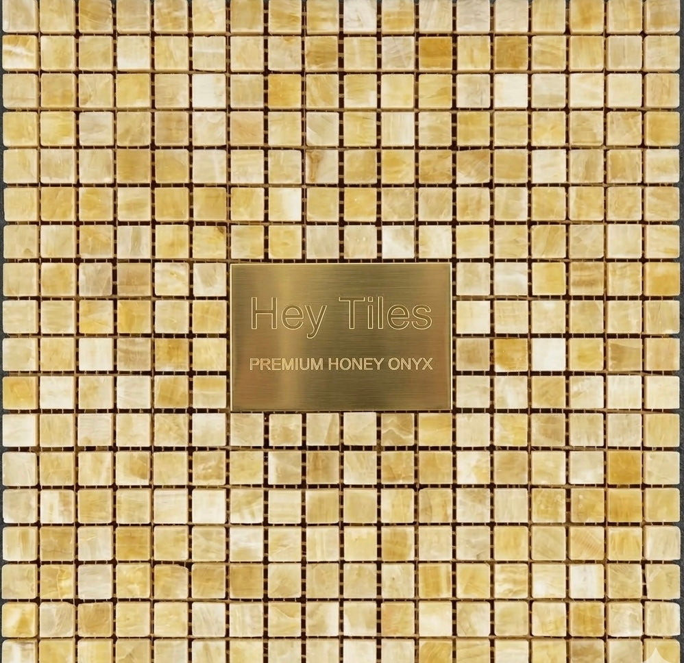 Honey Onyx Mosaic 5/8x5/8 3/8 Polished