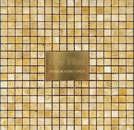 Honey Onyx Mosaic 5/8x5/8 3/8 Polished