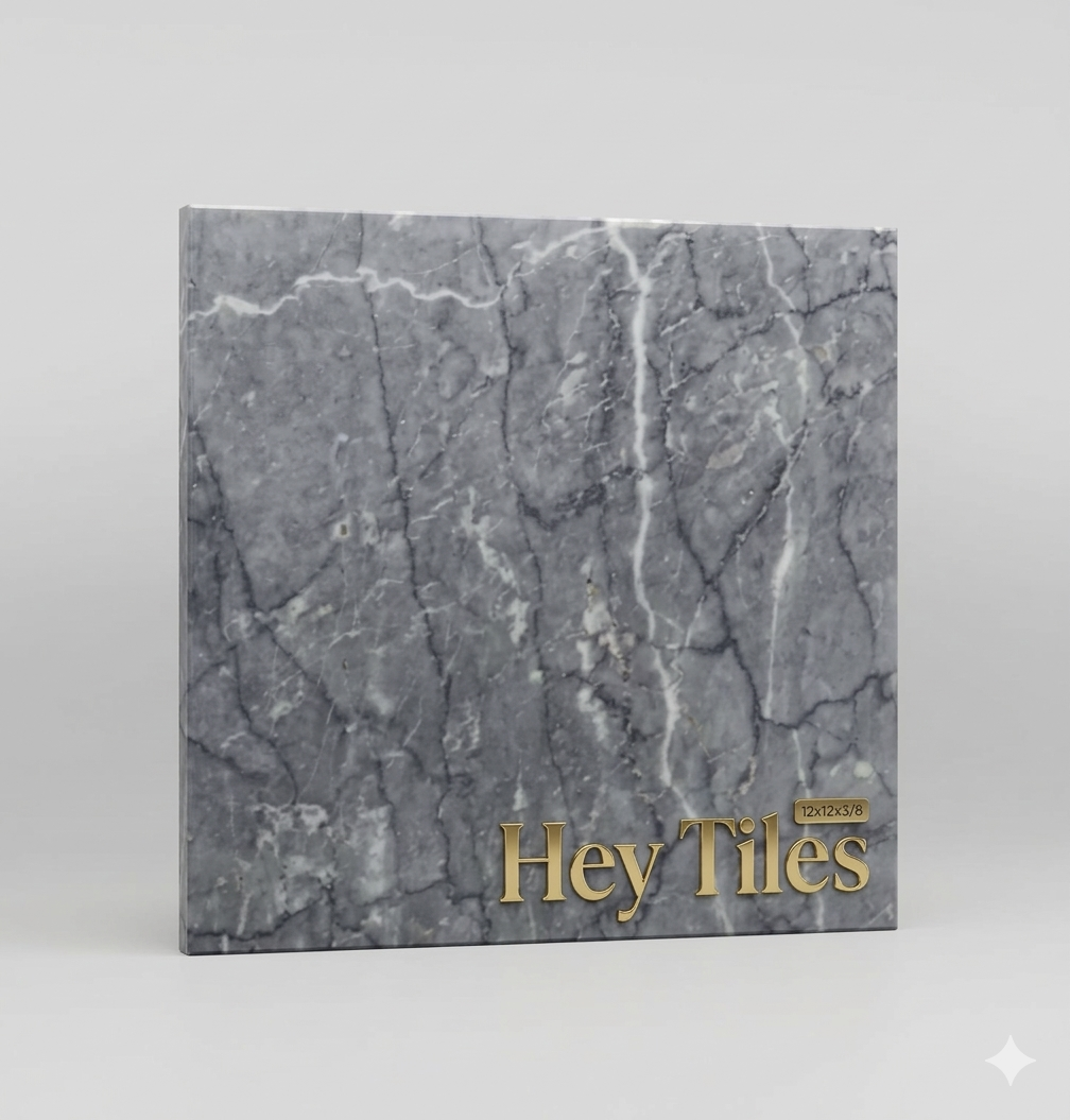 12x12 Bardiglio Italian Gray Marble, 3/8